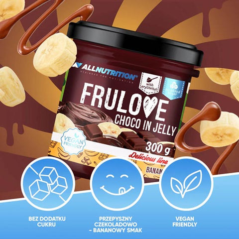 Banana e cioccolato in gelatina Frulove senza zucchero All Nutrition